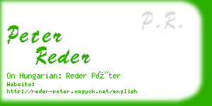 peter reder business card